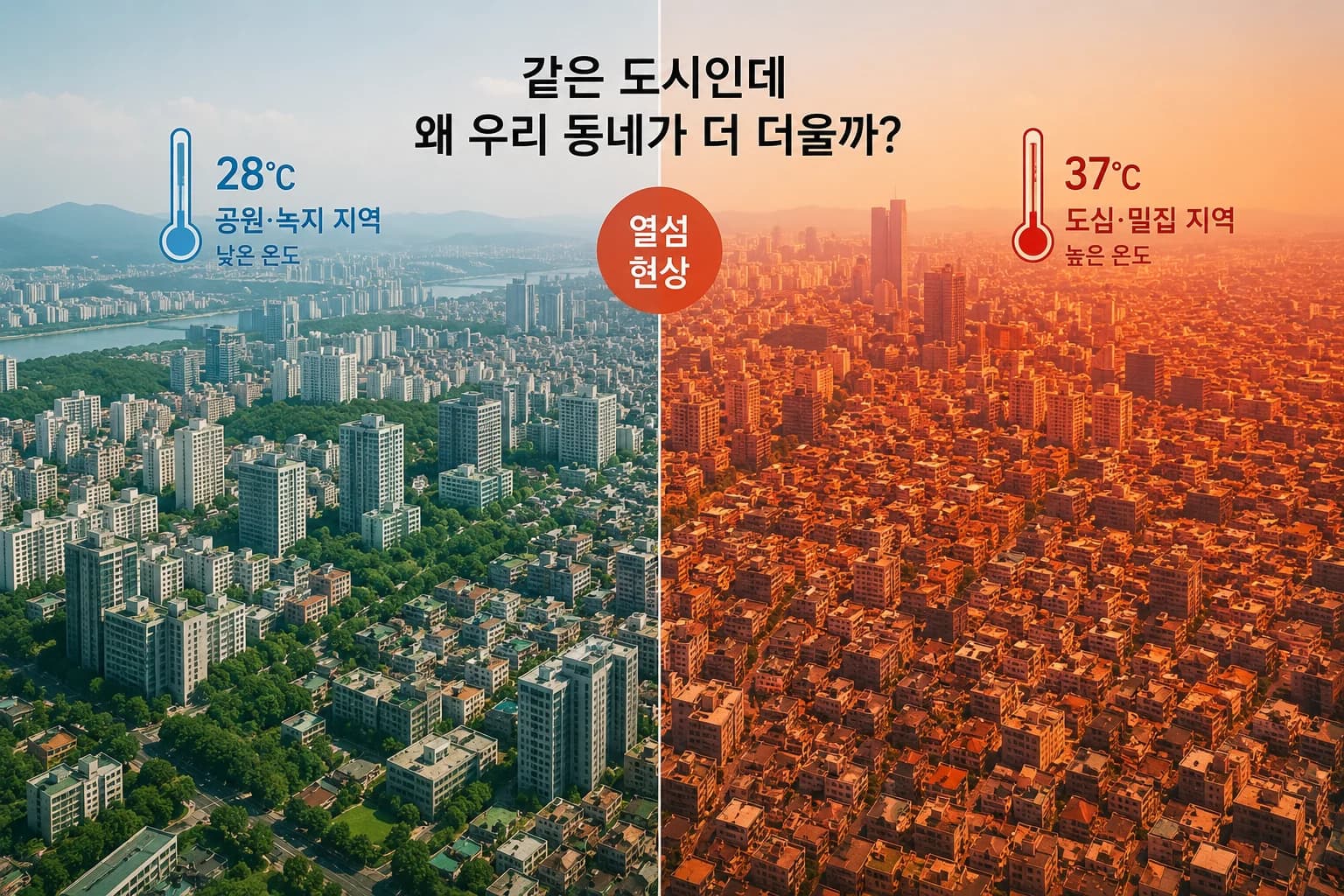 같은 도시인데 왜 우리 동네가 더 더울까